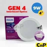 PHILIPS โคมไฟดาวน์ไลท์ ฝังฝ้า 4 นิ้ว (4") Panel LED 9W ฟิลิปส์ รุ่น MESON 59449