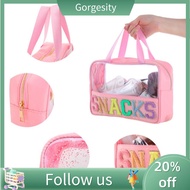 GORGESITY Tas Kosmetik ไนลอนจุได้มากอเนกประสงค์เครื่องแป้งกระเป๋าเครื่องสำอางผู้หญิงกระเป๋าเก็บของปักตัวหนังสือ