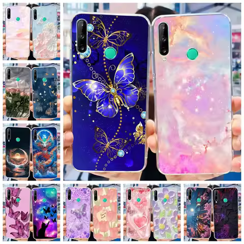 For Huawei Y7p 2020 Case Honor 9C Silicone Cover Fashion Butterfly Clear TPU Fundas For Huawei P40 L