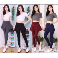 [Fits 40-90kg] Legging Skirt Black Navy Maroon Legging Skirt Sports pants Wanita Zumba Jogging Yoga 