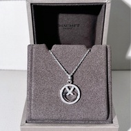 Chaumet尚美 白金滿鑽 交叉愛心項鍊