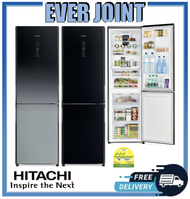 [Bulky] Hitachi R-BG415P6MSX Bottom Freezer 2 Door Fridge + Free Vacuum Container Set