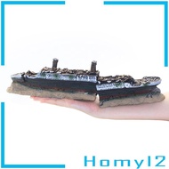 [HOMYL2] Titanic Shipwreck Aquarium Decor Resin Landscape Accessories for 10 20 30 Gallon Fish Tank 