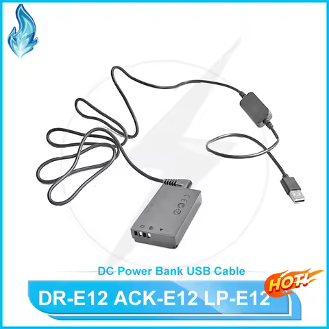LP E12 LPE12 ACK-E12 DR-E12 Dummy Battery&DC Power Bank USB Cable for Canon EOS M M2 M10 M50 M100 M2