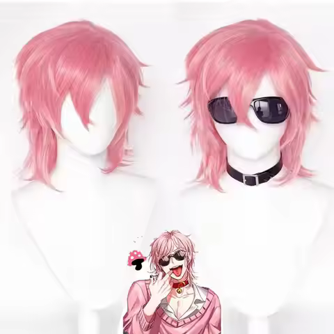 1 piece pink messy short hair wig for unscrupulous social b**** department yuri Ayato cosplay
