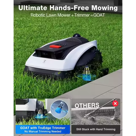 Wire-Free LiDAR Robotic Lawn Mower for 1/4 Acre with Zero Edge Cutting and AIVI 3D Obstacle Avoidanc