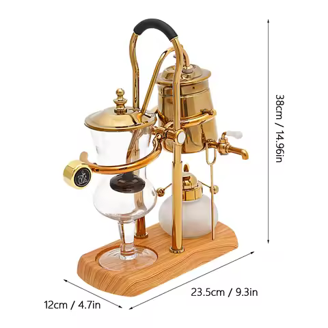 400ml Belgian Siphon Gold Coffee Pot, Vintage Luxury Balance Syphon Coffee Maker, Classic Manual Bre