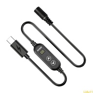 Lidu11 Type C to DC3 8X1 35Mm Female Power Wire with Inline Control Display Approx 48 Cm Cable for V