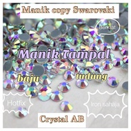 Copy Swarovski Crystal AB Batu Manik Tampal Hotfix Rhinestones