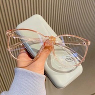 Big-กรอบสีฟ้าแว่นคอมพิวเตอร์สำหรับสตรีสายตาสั้นแว่นตาสำเร็จแว่นสายตาสั้นกันแดด-600 ~ 0