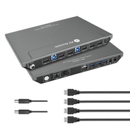 AV Access KVM Switch Dual Monitor with 4 HDMI Cables, 4K@60Hz, 2K@144Hz, 1080P@240Hz, USB 3.0 KVM Sw