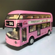 Gift Box Sound Light Pull Back Can Open Door London Bus Double Decker Bus Bus Children's Toy Car Gif