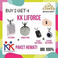 promo! buy 2 get 4 kalung kk liforce 24 stones + dr / ori 100% - paket b