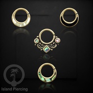 Septum Piercing and Brass Piercing Tragus and Helix Piercing Sea Shells