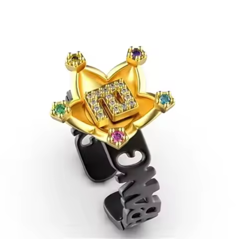 Anime Kpop 20th Anniversary Open Ring Adjustable Alloy Band for Fans Vintage Unisex Concert Jewelry 