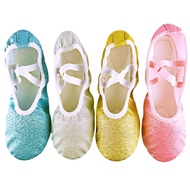 【Value Bundle】 2020 Glitter Blue Pink Ballet Shoes For Girls Soft Sole Flat Yoga Gym Slippers Children Women Jazz Ballet Dance Sneakers