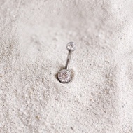 (1 piece) Navel Piercing 1 stone bead - Titanium F136 - Kassy Belly Button Piercing