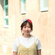 雙拼髮帶 / 白白花油 - 紅