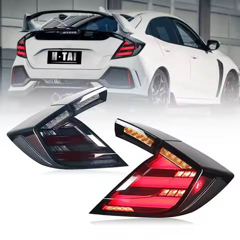 Pair LED Tail Lights For Honda Civic Hatchback Type R 2016-2022 FK7 FK8 10th Gen Rear Lamps Tailligh