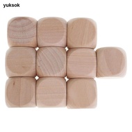 [yuksok] 10PCS Wooden Blank Dice D6 30mm for Kids & Children DIY Decorating Game Toy
