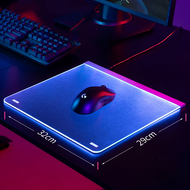 【flowerlove  shop】 ECHOME RGB Glass Gaming Mouse Pad for FPS Game Desk Mat Computer Desk Pad Non-sli