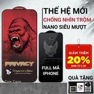Toughened anti-peeping iphone 17/16/15/14/13/12/11/Xr/Xs/8/7/6/6s Plus/Pro/Max full screen - Cowcase
