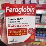 UK Feroglobin Pregnant Women Breastfeeding Adult Iron Supplement Zinc Supplement Capsules 30 Capsule