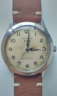 古董34mm賓樂士Benrus自動手錶