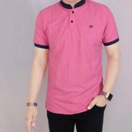 Ouka Men's Polo Shirt With Pink Plain Collar/Men's Collar Shirt/Men's Polo Shirt All Color Variants