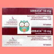 Serrata (Serratiopeptidase) 10mg Tabs 2x10s to Reduce Swelling Gum Swollen