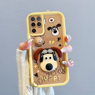 For Oppo Reno 5F Casing Luxury Silicone Shockproof Oppo Reno5F Case 3D Stereo Doll Cartoon Colorful Edge Soft Phone Case Dog