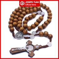 Wooden Rosary with St Benedict crucifix