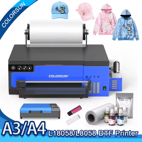 Colorsun DTF Printer XP600 Impresora A3/A4 DTF Printing Machine With Oven XP600 Driect to Film DTF P