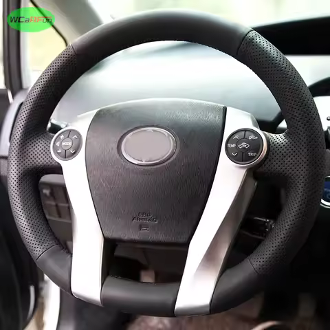 DIY Soft Faux Leather Car Steering Wheel Cover for Toyota Prius 30 XW30 Prius+ Prius C Prius V Aqua 