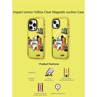 CASECASE X Watch TV Case Lemon Yellow Magnetic suction Hard Acrylic Back Case For Apple IPhone 12 13