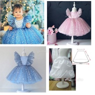 Kids Dress Clothes for Kids Girls 1 2 3 4 5 6 Years Old Birthday Wedding Gown for Kid Girl Flying Sleeve Puffy Tutu Dress Children Party Terno