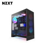 NZXT H7 Flow RGB 2024 黑 玻璃透側機殼 (E-ATX/Type-C/內建風扇前3/內建360一體式風扇/網孔面板/隱藏式電源/顯卡410mm/塔散185mm)