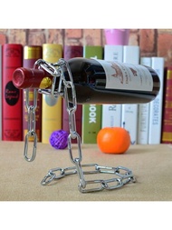 1個魔術繩金屬酒瓶收納架-創意瓶子廚房工具繩酒架-家居用品
