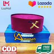 Peci Pria GOLOK Pitung MERAH Bordir Polos Betawi Dewasa & Anak Model Terbaru Songkok Santri Habib Sy