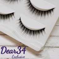《 Dear34 》 3D Three-Dimensional D-50 Short Natural Realistic Beam Distinct Mid-Length False Eyelashe