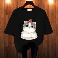 GET FASHION - BAJU KAOS ATASAN WANITA PRINT CUBBY CATS BAJU KAOS DISTRO BLUS JUMBO PRINT