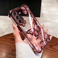 VRQR for Samsung Galaxy A17 A37 A57 5G 4G Ink Wash Flower Butterfly Transparent Shockproof Phone Pro