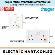 hager MUSE WGMS113S / WGMS213S 13A twin switched socket outlet c/w M3.5 x 27mm long screws (BTO, HDB