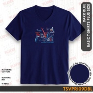 Plus Size TShirt V-Neck Cotton Design Printed 09 Color Dark Blue code TSVPRI09DBL