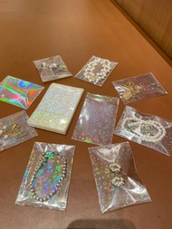 50入組透明雷射色彩珠寶袋,心形漸變 Opp 袋,適用於珠寶保護、閃卡膜、變色相片卡保護膜