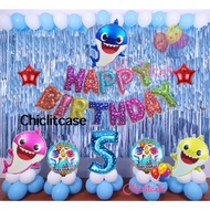 Balkar Blue Baby Shark Balloon Package Set Birthday Kids Birthday Decoration