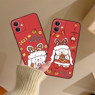 Phone Case for OPPO RENO 2 3 4 5 6 7 Pro 4F 5F F19 F17 F15 F11 F9 F9Pro F17Pro F9Pro F7 F5 Youth A1K Find X3 New Year Rabbit Pattern Soft Matte Casing DC