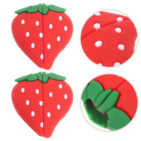 3Pcs USB Cable Protector Fruit Design Strawberry Cable Winder Cord Saver Data Line Protection Sleeve