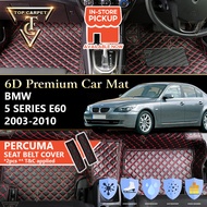Top Carpet BMW 5 SERIES E60 ( 2003 - 2010 ) 6D PU Leather Car Carpet VIP Car Mat Floor Mat Alas Kaki