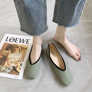 Woven Square-Toe Flats - Soft Sole Comfortable Women's Shoes Size 35-43